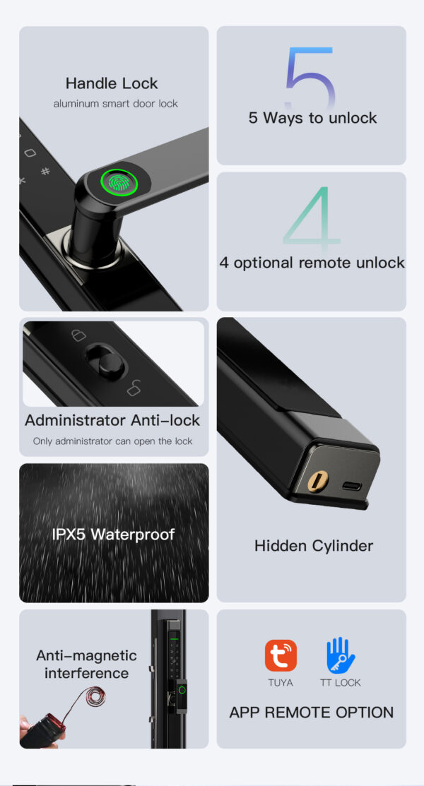 8801 Slim Smart Door Lock - Image 2
