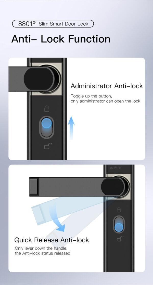 8801 Slim Smart Door Lock - Image 4