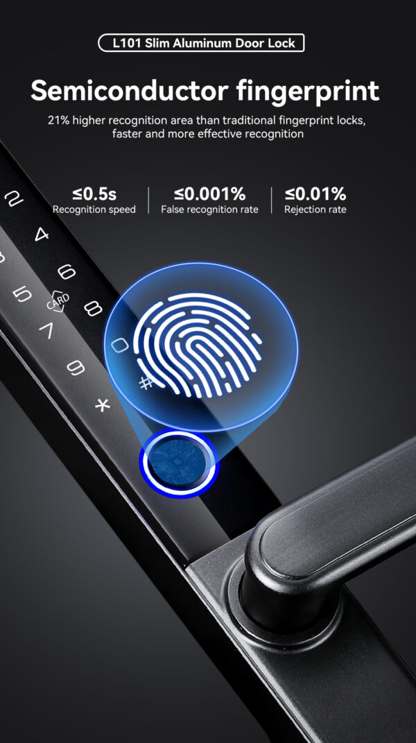 L101 Ultra-slim Aluminum Door Smart Lock - Image 4
