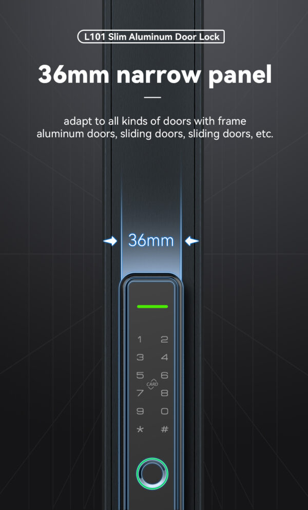 L101 Ultra-slim Aluminum Door Smart Lock - Image 8