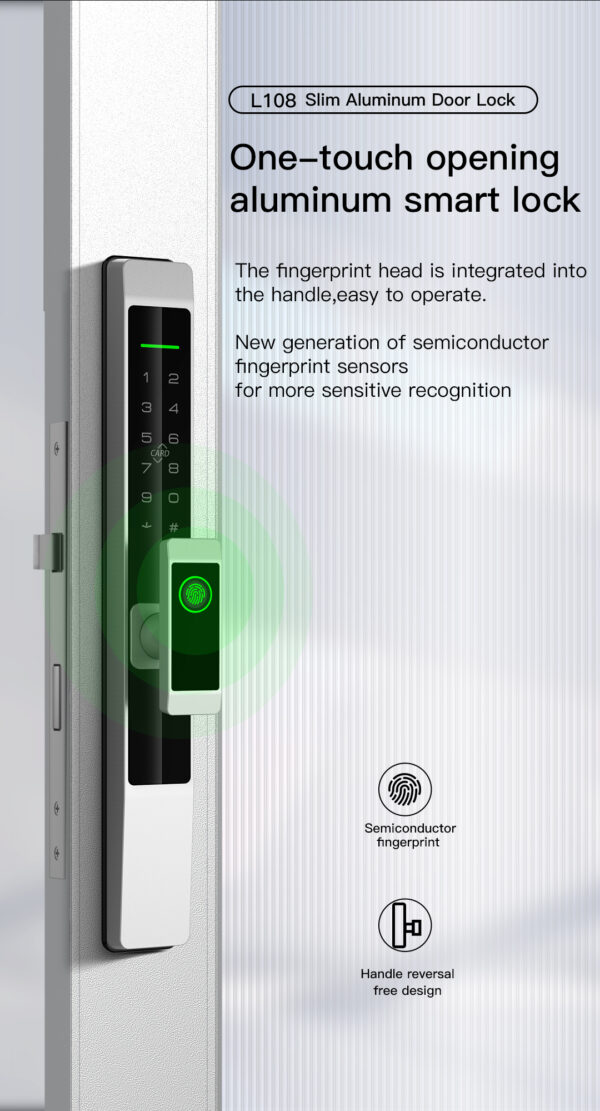 L108 Slim Aluminum Door Lock - Image 4