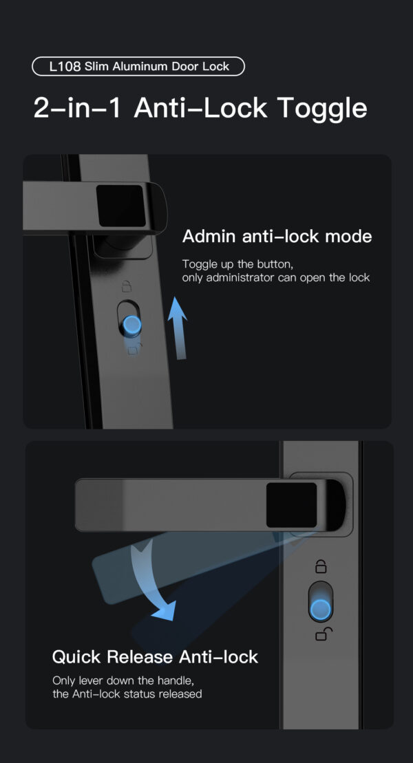 L108 Slim Aluminum Door Lock - Image 5