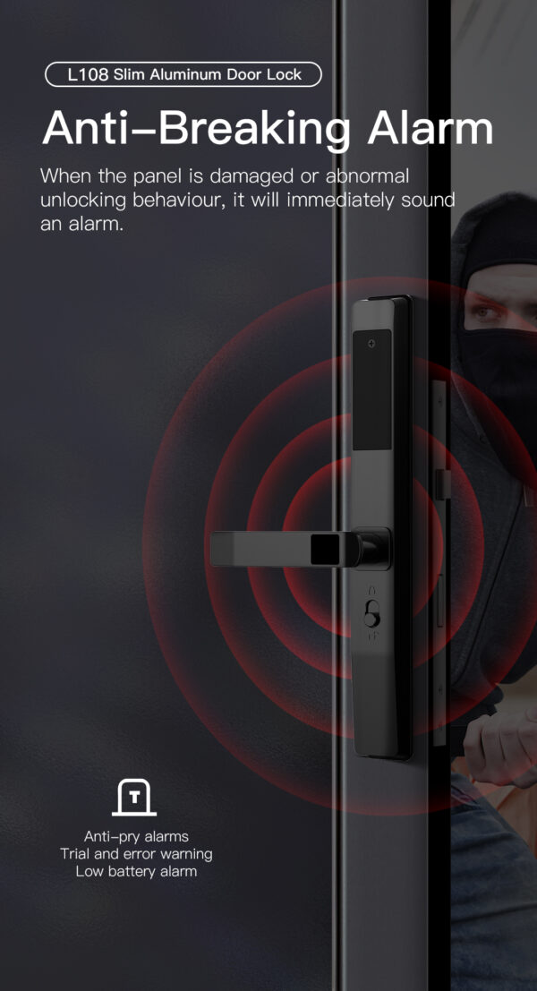 L108 Slim Aluminum Door Lock - Image 9