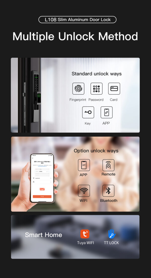 L108 Slim Aluminum Door Lock - Image 12