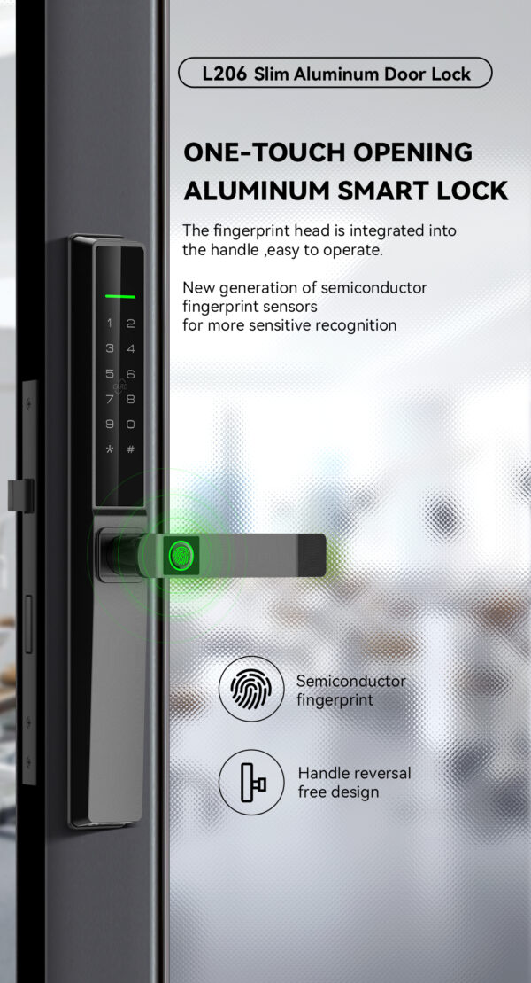 L206 Slim Aluminum Door Lock - Image 4