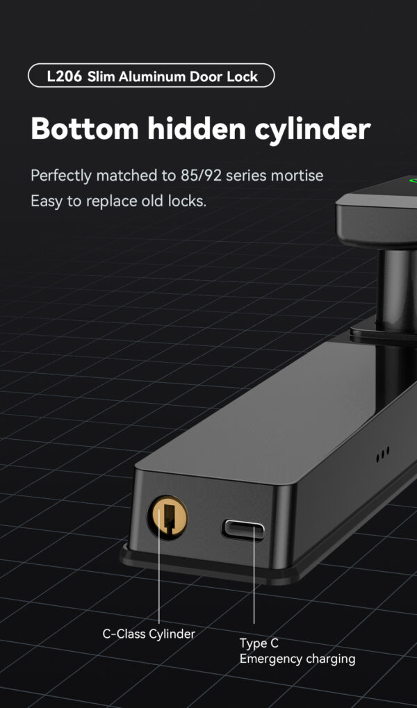 L206 Slim Aluminum Door Lock - Image 8