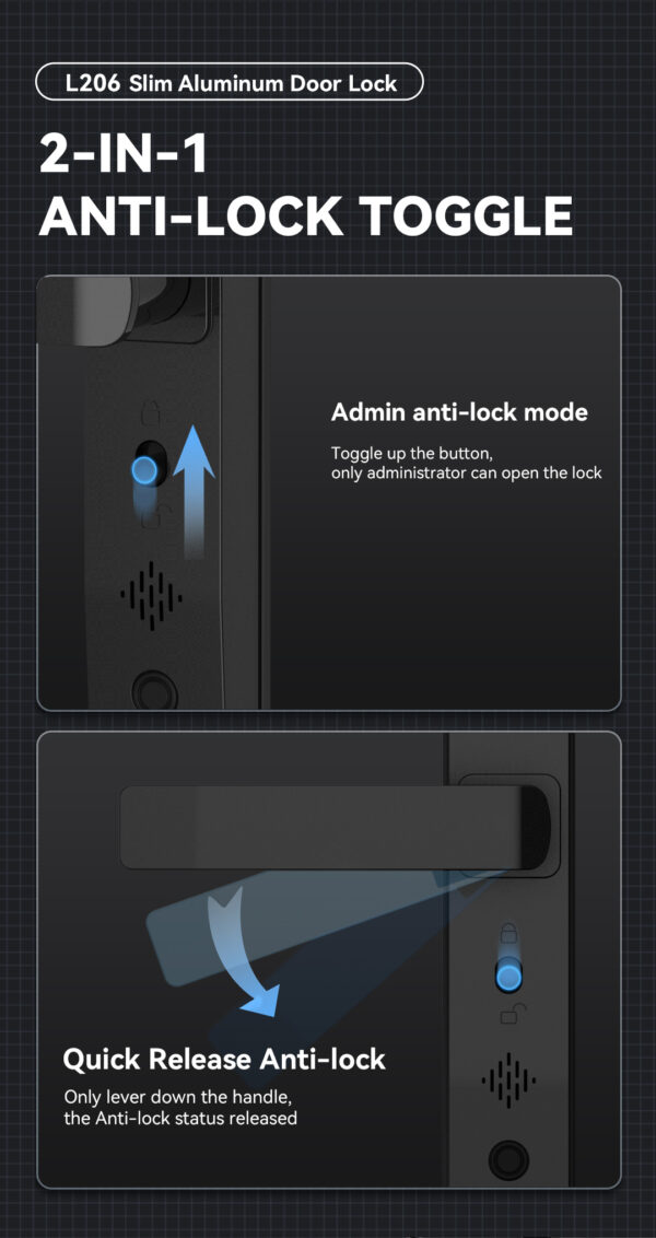 L206 Slim Aluminum Door Lock - Image 9