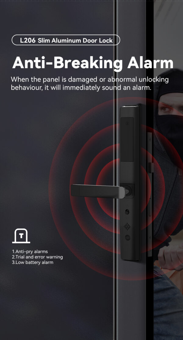 L206 Slim Aluminum Door Lock - Image 10