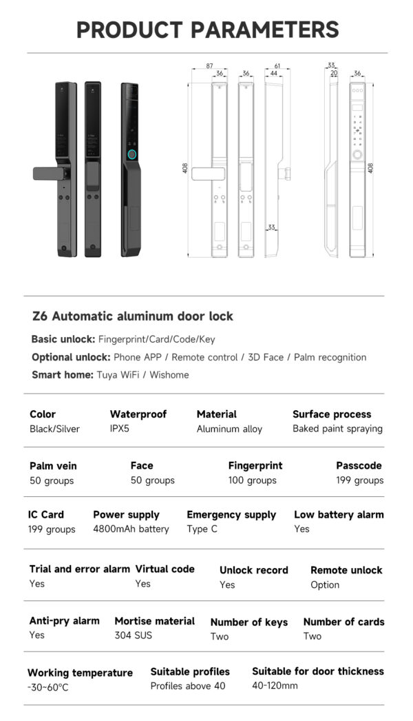 Z6 Slim Smart Lock - Image 12